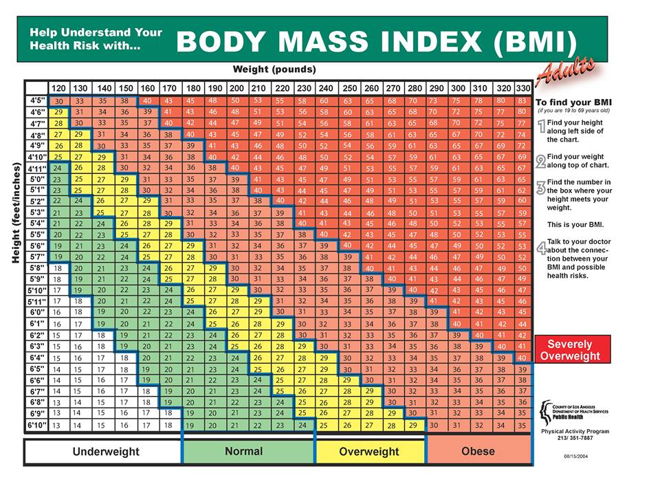 Bmi Health Risk Chart