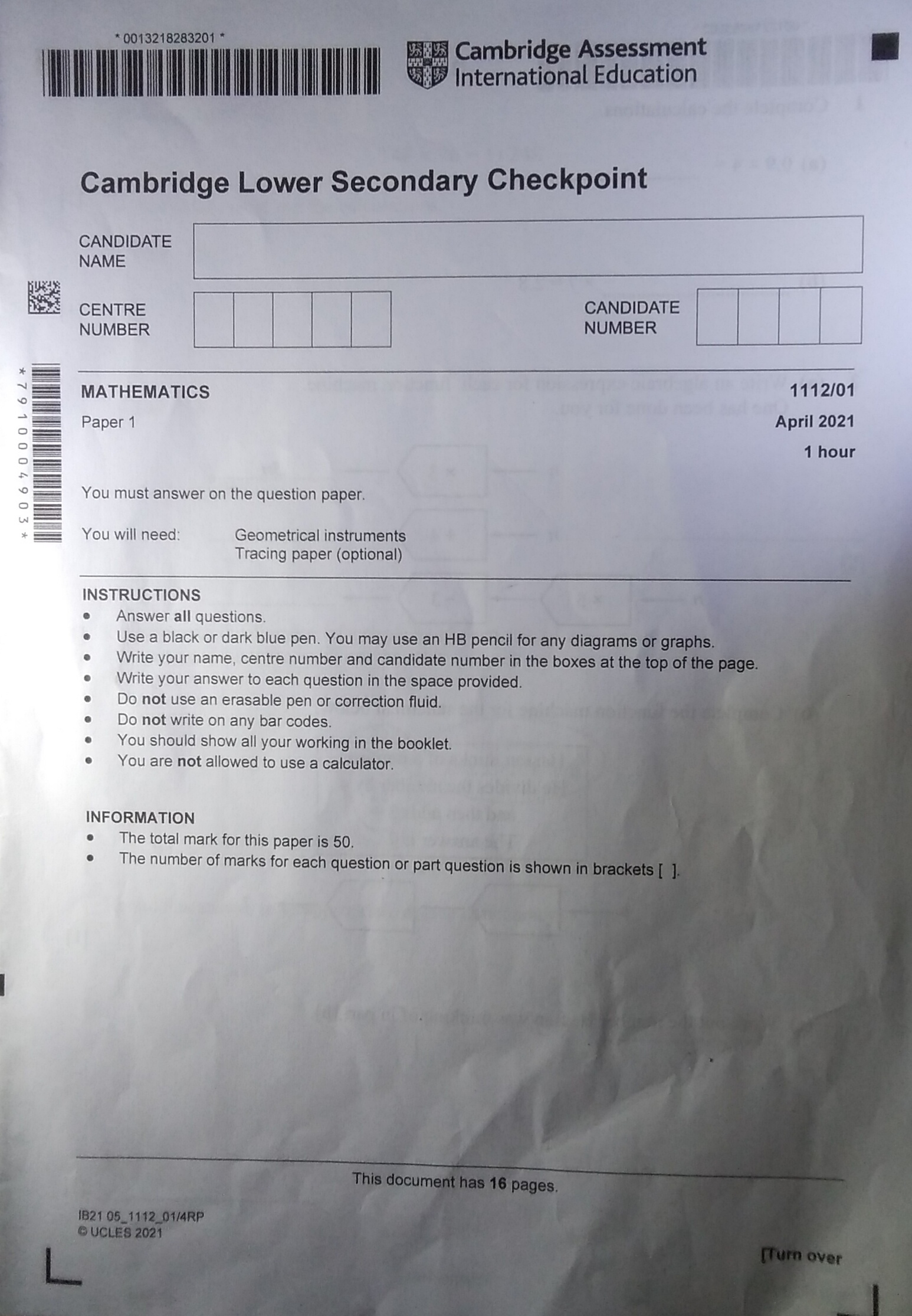 2021 checkpoint mathematics questions and solutions paper 1 edmaths