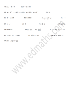 SS2 (YEAR 11) MATHS TUTORIAL QUESTIONS – 3 – EdMaths